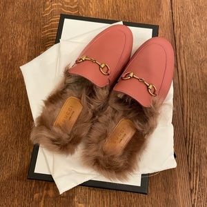 Authentic Gucci leather Princetown mules, size 36.5
